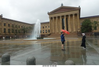 Philadelphia Museum of Art + Brian + Aunt Arlyn in the rain