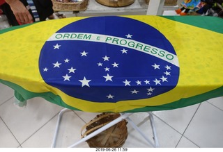 315 a0e. Rio de Janeiro - city tour Lapa Steps (Selar�n's Staircase) - Brazil flag at souvenir shop