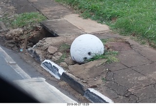 265 a0e. drive back to hotel - is it a bowling ball?