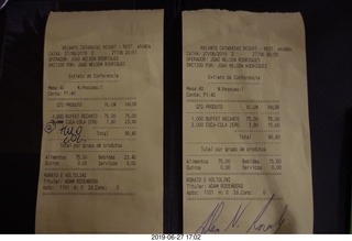 282 a0e. Recanto Cataratas Hotel - restaurant - bills