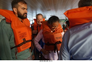 334 a0e. Iguazu Falls Macuco Boat Safari preparation