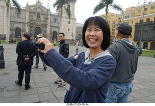 283 a0f. Peru - Lima tour - Regina taking a picture
