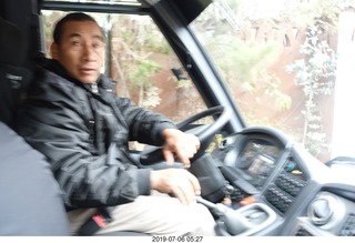 39 a0f. Peru - drive to Aguas Calientes - bus driver