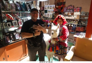 89 a0f. Peru - drive to cusco - market - Adam and llama