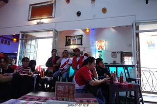 377 a0f. Peru - Cusco square - Quillo Restobar - soccer frenzy