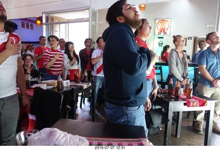 383 a0f. Peru - Cusco square - Quillo Restobar - soccer frenzy