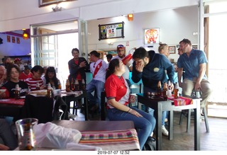 385 a0f. Peru - Cusco square - Quillo Restobar - soccer frenzy