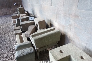 421 a0f. Peru - Cusco - church - rock pieces
