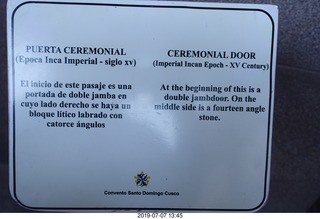 450 a0f. Peru - Cusco - church - sign