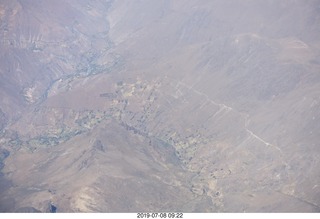 121 a0f. aerial - Peru - flight from Cusco to Lima - Andes Mountains - colored rocks