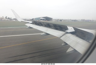 140 a0f. aerial - Peru - flight from Cusco to Lima - wing air brakes
