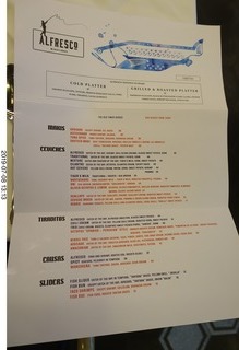 160 a0f. Peru - Lima - Alfresco restaurant - menu