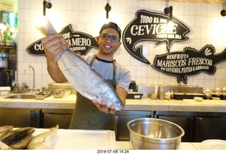 171 a0f. Peru - Lima - Alfresco restaurant  - fish