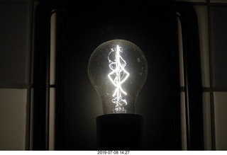 181 a0f. Peru - Lima - Alfresco restaurant - old-style light bulb