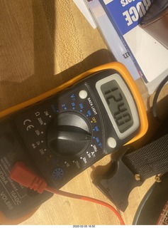 Quad ESL repair - replacing the EHT power supply - voltmeter - AC mains voltage