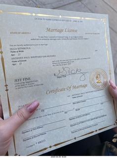Anthony and Olga-Helga marriage license