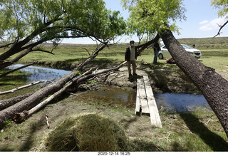236 a0y. Argentina Eclipse Day - new bridge across the creek