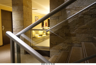 268 a0y. Argentina Eclipse Day - cool illusion of reflected lights in the hotel hallway