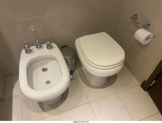 6 a0y. Argentina - Neuquen - hotel bidet and toilet