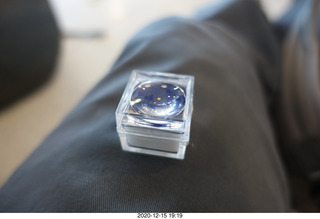 38 a0y. Chris's tiny piece of Apollo 11 heat shield, thirty-one orbits and one eclipse in the moon's shadow