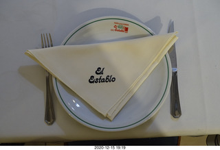 149 a0y. Argentina - Buenos Aires - Astro Trails dinner - El Establo napkin