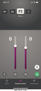 mismatched hearing aids control on iPhone