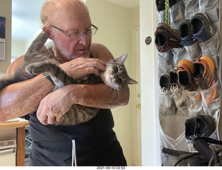 cat Potato assaulting my socks