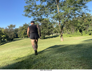 Curtis Arboretum + Adam running