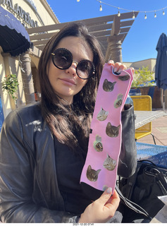 Olga and her cat-Potato socks