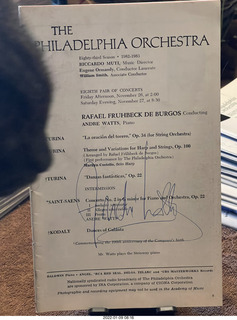 my cat Devin and concert program