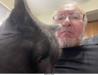 my cat Devin investigating Alanna's old records