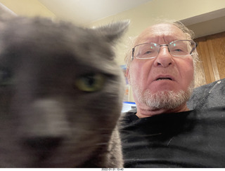 my cat Devin investigating Alanna's old records