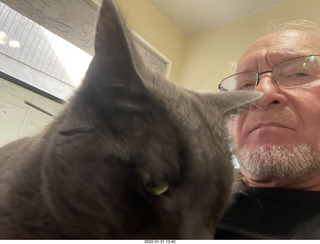 my cat Devin investigating Alanna's old records