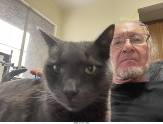 my cat Devin investigating Alanna's old records
