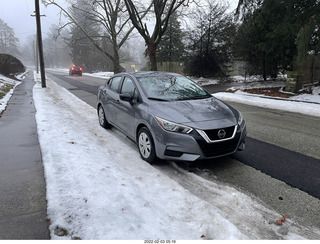 Philadelphia trip - my rental car in the snow