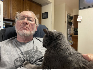 didi got me a new t-shirt with cat and glasses + my cat Devin