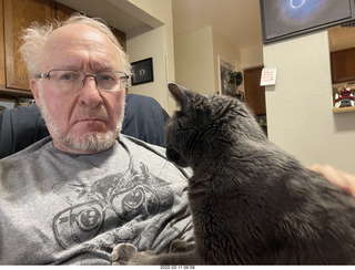 didi got me a new t-shirt with cat and glasses + my cat Devin