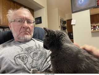 didi got me a new t-shirt with cat and glasses + my cat Devin