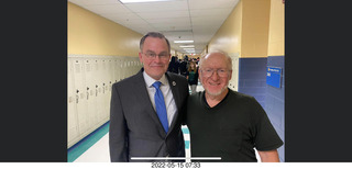 Adam teaching math class at Cheltenham High School with Bill Harner