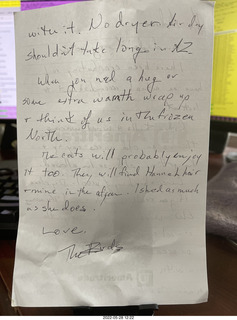 63 a1f. afghan note from Helen Bird