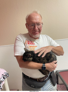 cat Miss Pris in Halo rescue center + Adam