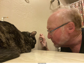 Miss Pris in the middle bathroom + Adam