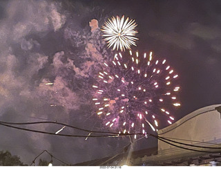Anthony at the barbecue and the pool