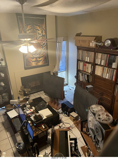 my hifi room from above on the stairs - the window