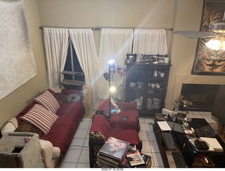 my hifi room from above on the stairs with my cat Miss Pris