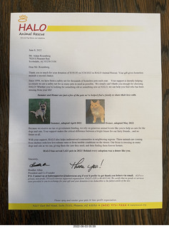 Halo Cat Rescue paperwork for my cat Miss Pris