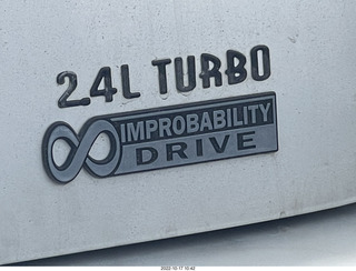 Dr. Who license plate with infinity improbability drive
