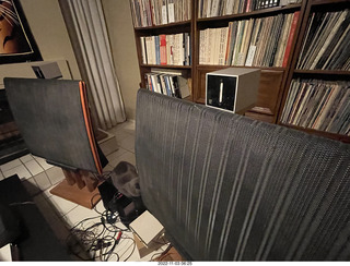 my Quad ESLs with Decca tweeters on top with my cat Jane on the Eagle 2 amp