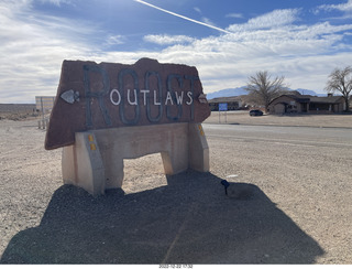 139 a1n. Utah - Hanksville - OUTLAWS ROOST sign