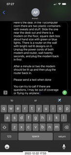 285 a1n. my instructions to restart my Internet which was down since 2am